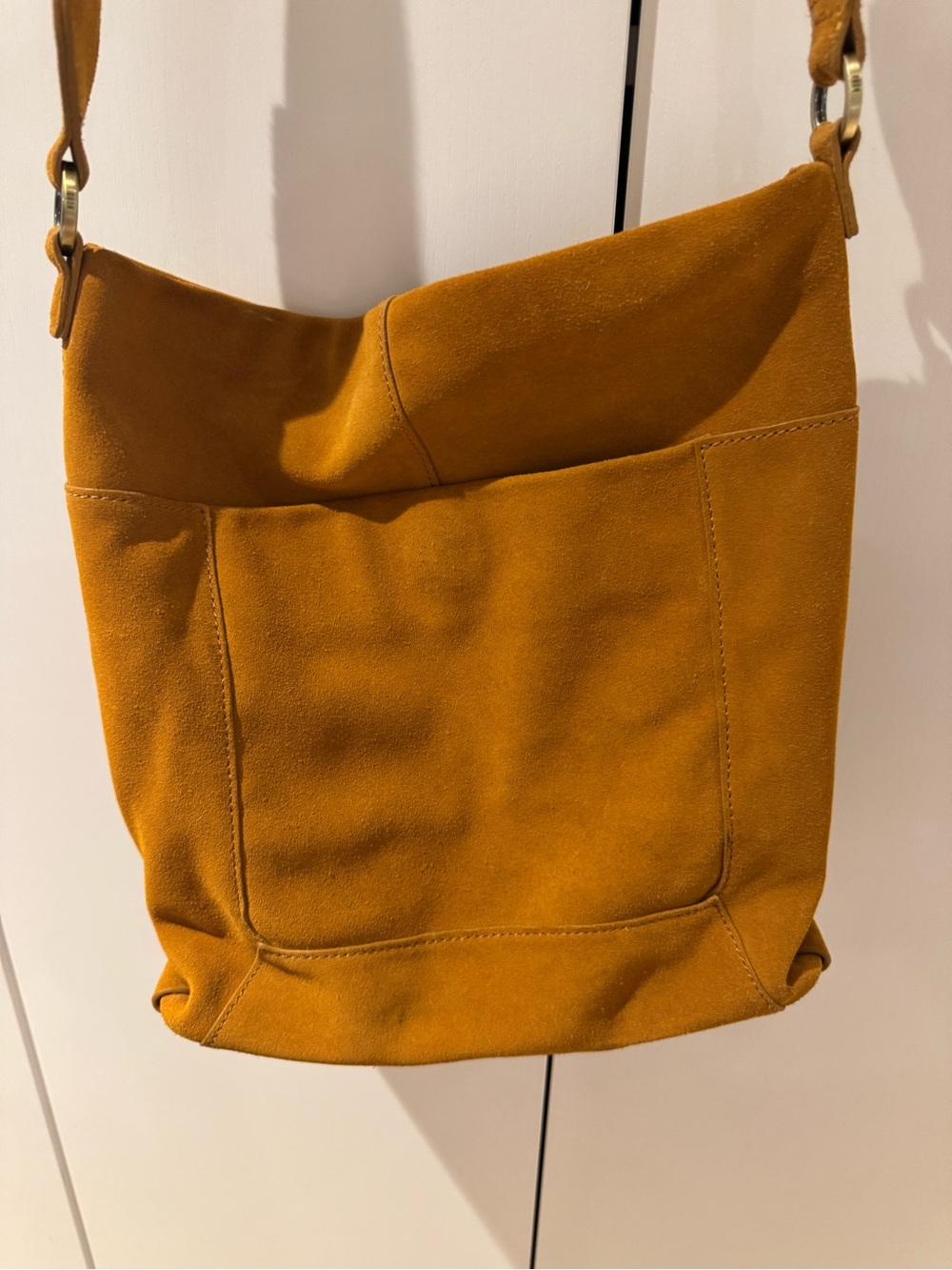 Hobo Suede Shoulder Bag Mustard